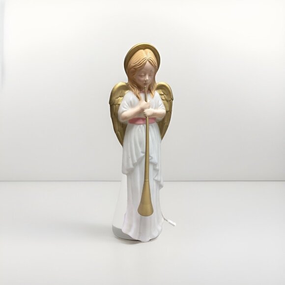 HTF Vtg TPI Lighted Blow Mold 34" Angel with Horn Christmas Nativity Works. - Picture 2 of 11